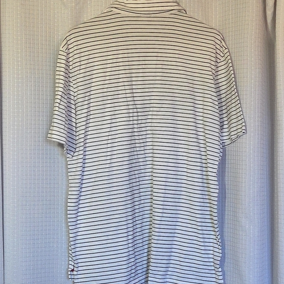 Ralph Lauren Polo Shirt Mens XL White Striped Casual Golf Rugby Knit Preppy - Picture 2 of 8